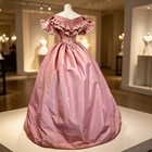 1850s 1860s Pink Victorian Dancing Ball Gowns Costume Civil War Princess Dresses