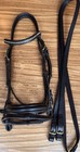 Jerry   s otto Schumacher Dressage Bridle Black Brass Full Size W reins Beautiful