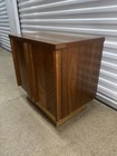 Vintage Mid Century Modern Milo Baughman Style Brass And Walnut Nightstand
