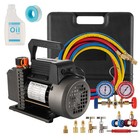 A c Manifold Gauge Set R134a R410a R22 With 3 5 Cfm 1 4hp Air Vacuum Pump W  Oil