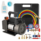 Ac Manifold Gauge Set Combo 3 5 Cfm Air Vacuum Pump Hvac   R134a Kit Ac A c Etl