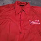 Vtg 80s Budweiser Xl Employee Windbreaker Patch Jacket Made Usa Button Red