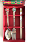 Chinese Opera Mask Flatware Set Spoon Fork Chopsticks Asian Collectable Souvenir