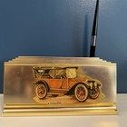 Vtg Brass Desk Organizer Oldsmobile 1910 Mail Letter Envelope Pen Holder  read