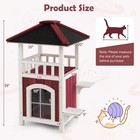 Outdoor Cat House 2-story Wooden Cat Shelter With Asphalt Roof Removable Floor