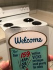 Vintage C1950 Lucite    vicks Vaporub cough Drips cough Syrup    Drugstore Door Push