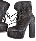 Ala  a Black Suede Platform Lace Up Bootie Size 37