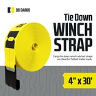 Dc Cargo Flatbed Winch Strap With Flat Hook  4 x30   2-pack