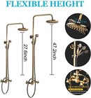 Bathroom Shower Faucet Set 8 In Rainfall Head Mixer Shower Fixture Wall Mounted