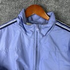 Vintage Adidas Jacket Womens Zl Windbreaker Lavender Zip Up Striped Sleeve