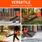 New Cordless Leaf Blower 350cfm 150 Mph   6 Speed Levels Electric 2 Batteries
