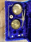  Vintage Portable Jeweler s Brass Pocket Balance Scale With Case   Weights