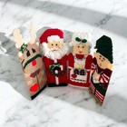 Vintage Plastic Canvas Needlepoint Mrs Santa Deer Elf Christmas Winter Rare