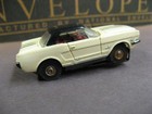 Aurora Vintage Ho 1963     1969 Mustang Hardtop  White  Black Top   Stripes  Tjet