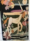 Vintage Abstract Unicorn Woven Tapestry Wall Hanging Art Style Of Helen Webber
