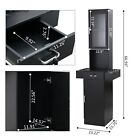 Reshable Salon Station Barber Cabinet Beauty Spa Storage Equipment W glass Door
