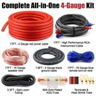 4 Gauge Amp Wiring Kit Cca 1200w Fuse Rca Car Audio Power Cable Subwoofer