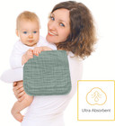 12 Pack Muslin Burp Cloths 100  Cotton  20  x10   Extra Soft And Absorbent Green