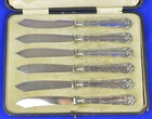 Antique 1917 Walker   Hall Sterling Silver   Silverplate 6 Knife Set In Case