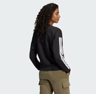 Adidas Womens Xl Essentials 3 Stripes Fleece Sweatshirt Black   White