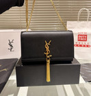 Saint Laurent Women s Classic Logo Caviar Chain Bag