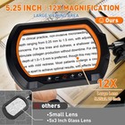 12x Square Clamp Magnifier 3-section Arm Dimmable Craft Reading Lamp