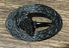 Antique Victorian Mourning Brooch C-clasp W  Grapevine Motif Nice 