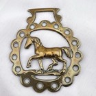 Brass Horse Medallion Vintage English Step Walk Trot Prance Pierced Show Harness