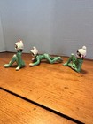 Vintage Ceramic Christmas Pixie Elf Trio Japan  Lot Of 3 Mcm Lounging Elves
