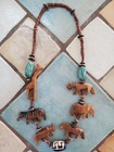 Hand-carved Wooden African Safari Necklace