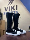 Custom Knee High Canvas Sneakers Lace Up Side Zip Unisex Fashion Shoes Boots