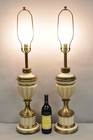 Vintage Stiffel Empire Neoclassical Style Urn Form Brass Table Lamps - A Pair