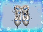Riedell Blue Gray Figure Ice Skates Soft Boot Women s Size 7
