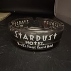 Vintage Stardust Hotel Las Vegas Glass Ashtray Smoked World s Finest Resort 3 5   