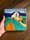 San Jose Mission Pottery Oxen And Covered Wagon Tile