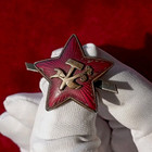Original 100  Star Emblem 1922 Red Army Red Star Cap  Cockade  Rare