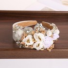  Baroque Rhinestone Floral Headband  Chunky Flower Headband  Bohemian White