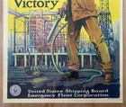 1917 On The Job For Victory Poster Emergency Fleet Wwi Merchant Marine Original