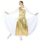 Danzcue Womens Metallic Worship Dance Tunic With Side Slits white Dress Not I   