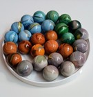 28 Christensen Agate Marbles  Vintage  Blue  Green  Orange  Lavender  