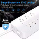 Us Power Strip Surge Protector 8 Ac Outlets 3 Usb Ports   Type C Port 4 Ft Cable