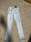Wimea Girls Blue Light Wash Skinny Jeans Size 14 Chevron Button Zip
