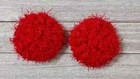 Crochet Handmade Kitchen Reusable Dish Scrubbies Veggie Sponge Red 3 Inch 2pc