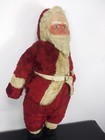 Vtg 1940s Molded Cloth Face Santa Plush Store Display Figure Wire Armature 1940s