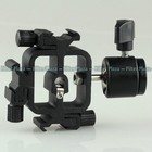 Swivel Triple Hot Shoe Mount Adapter Flash Bracket Umbrella Holder 360   Ballhead