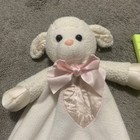 Dakin Lamb Lovey Security Blanket Cream Fleece   Baby Pink Plush Satin Heart 22   