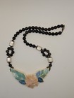 Vintage Lee Sands Necklace Inlaid Mother Of Pearl   1970s - 80s  24inch 