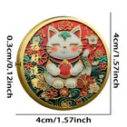 Maneki-neko           Lit Beckoning Lucky Cat Coins Collectable Coin Commemorative