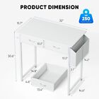 Jhk 32 Inch Home Office Small Computer Desk Small Table With 2 Fabric Drawers 