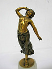Hans Rieder Bronze Art Deco Nude Woman Figurine On Marble Base   8 1 4 